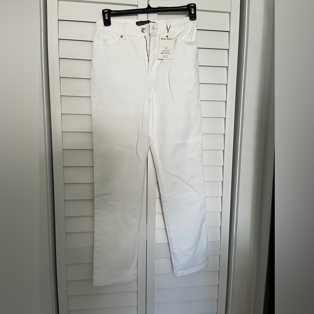 Women’s White Gloria Vanderbilt Original Slimming Jeans Size 10